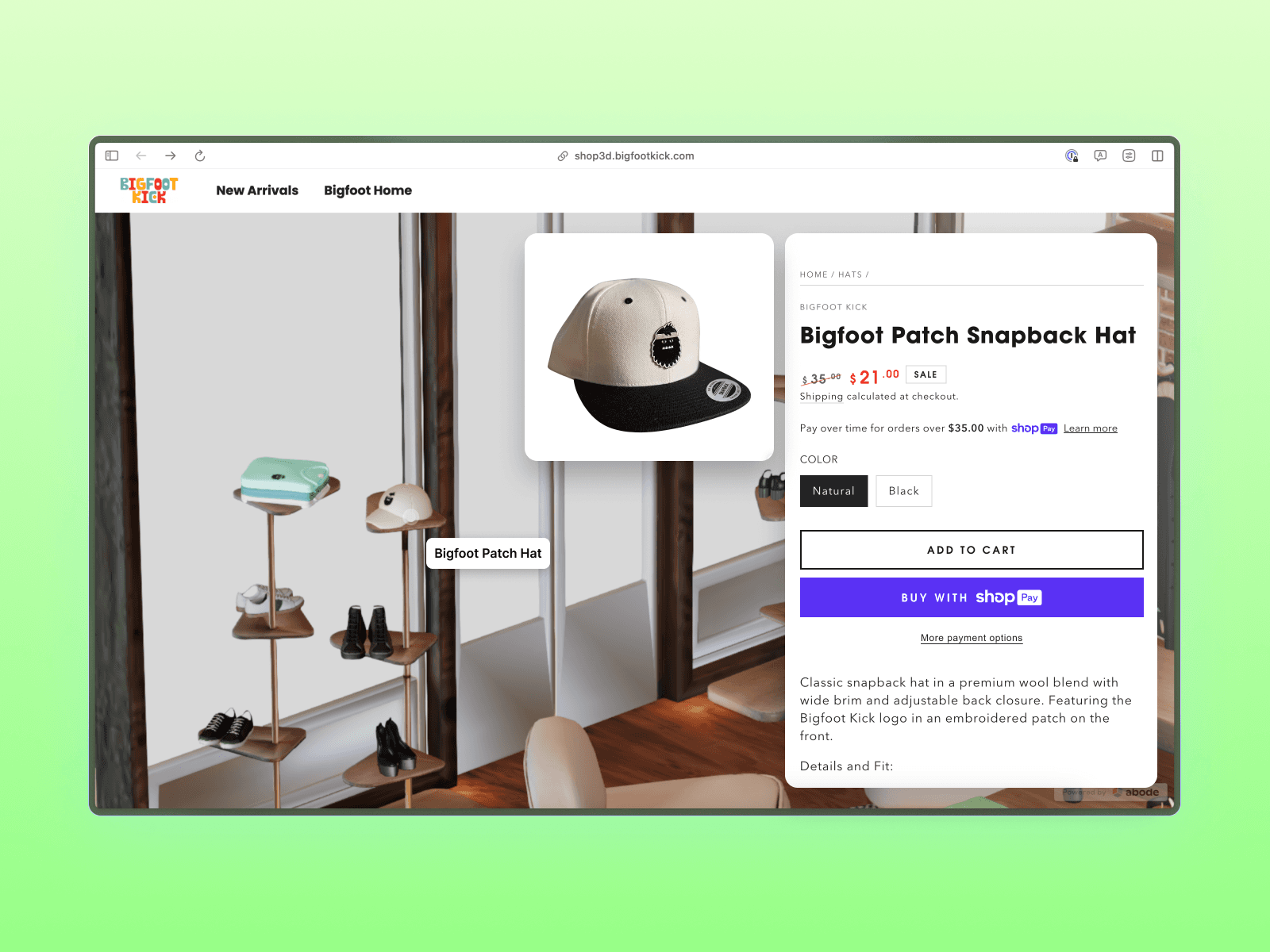 Real apparel store example in real-time