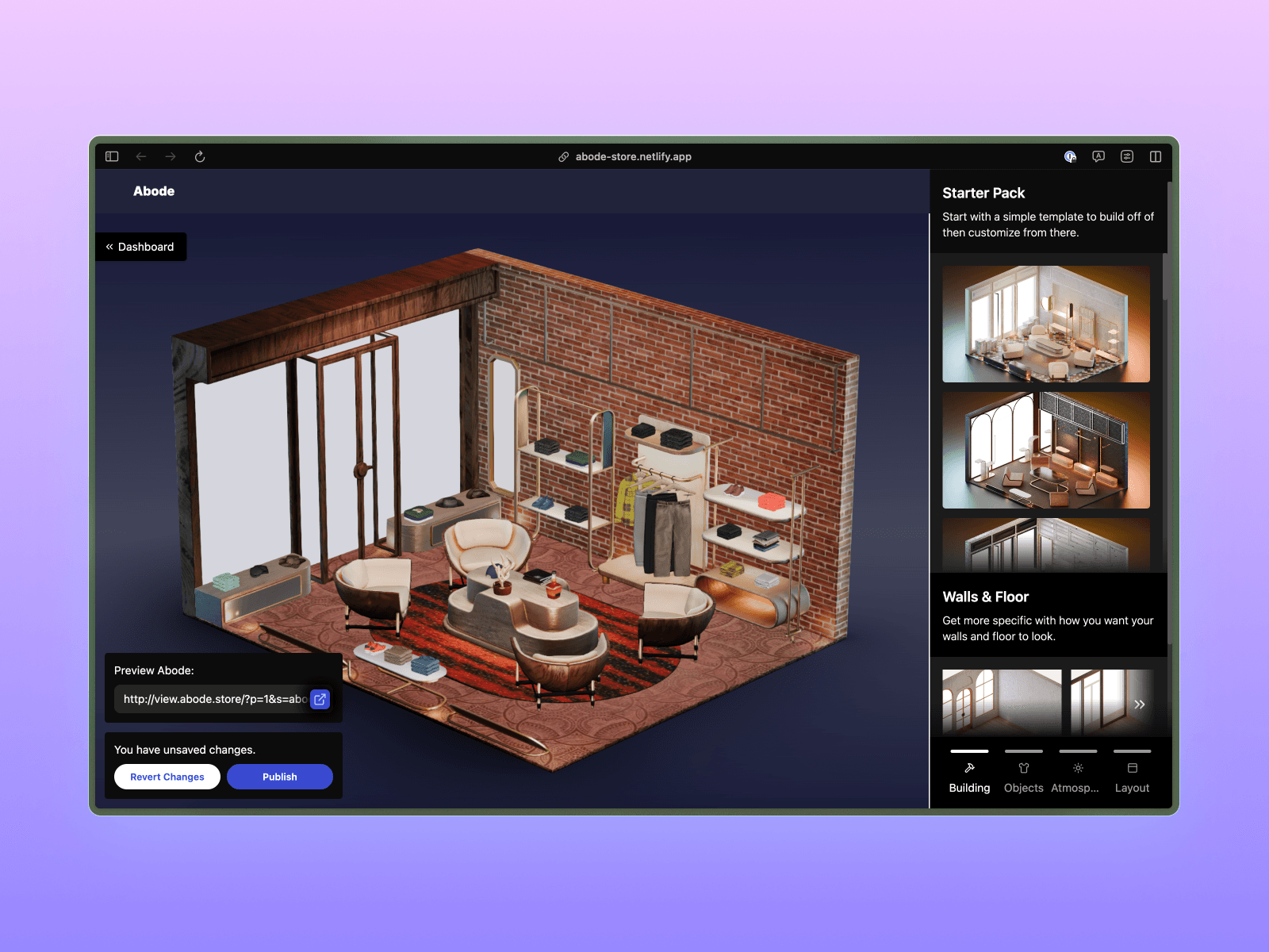 UI Abode builder apparel store