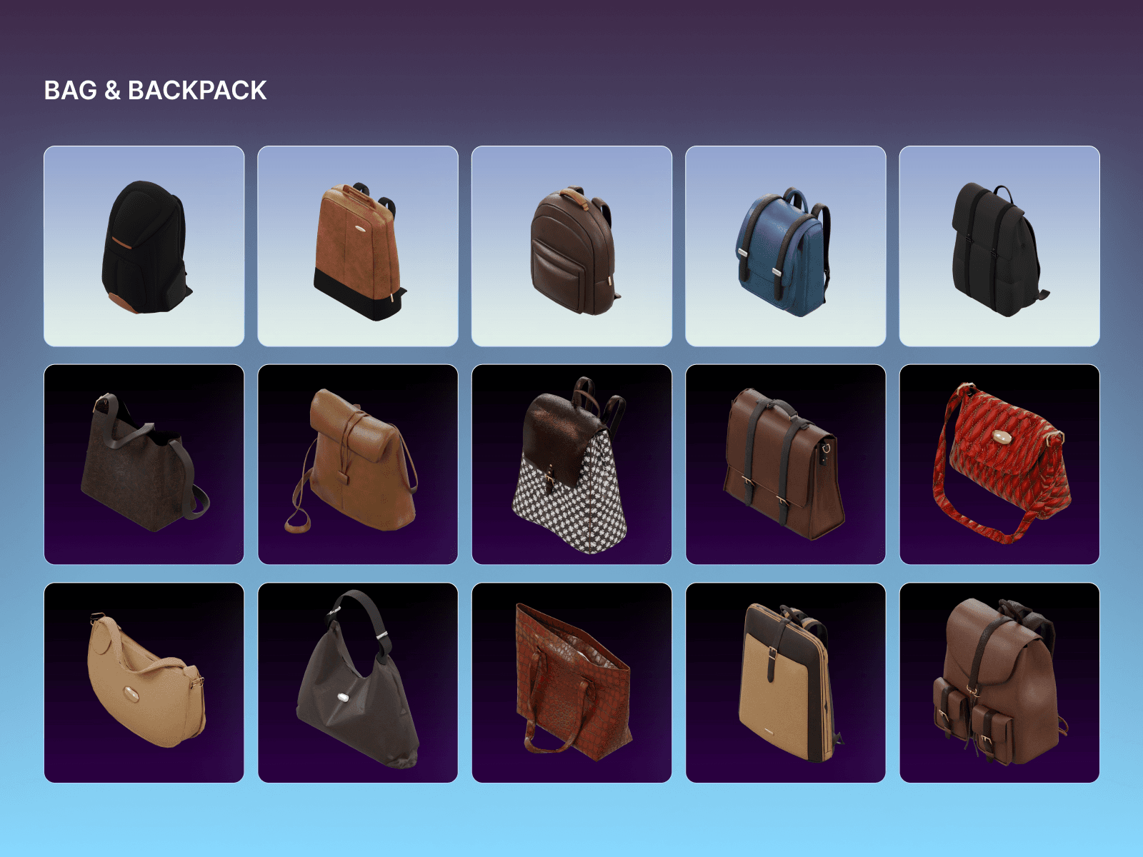 Backpacks and bags assets